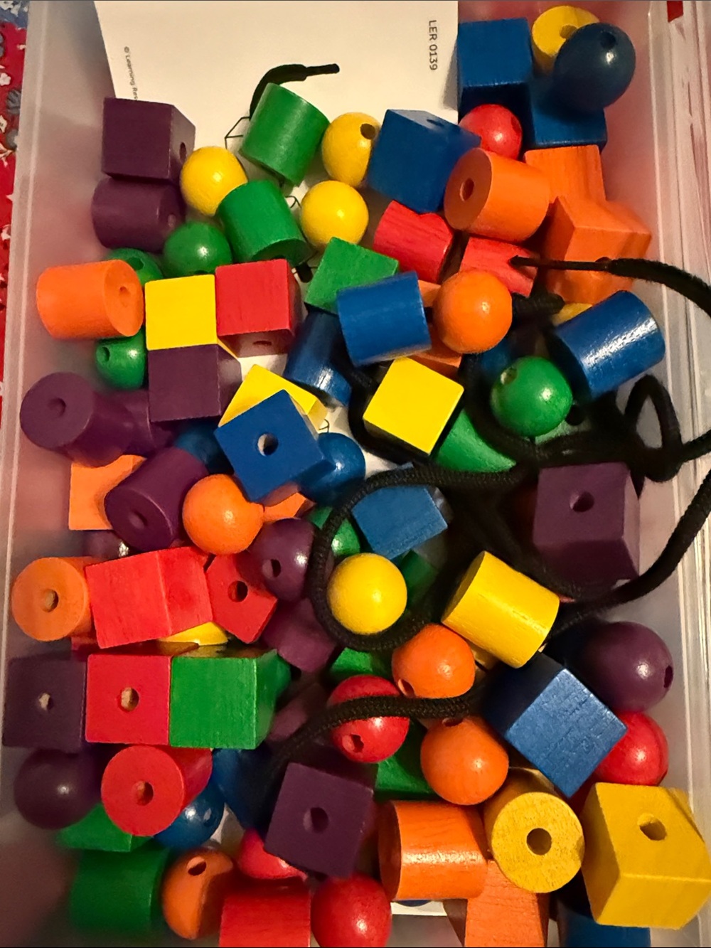 Learning Resources Colorful Wooden Bead Lacing Set - Multicolor - Picture 3 of 6